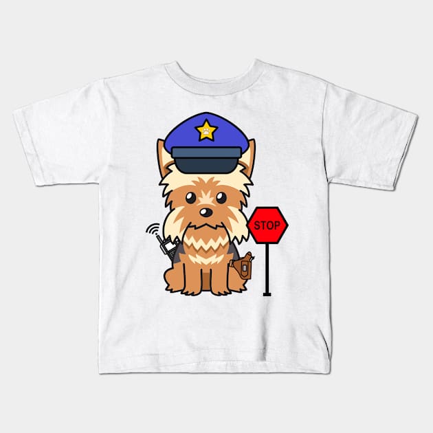 Police Dog Yorkshire Terrier Kids T-Shirt by Pet Station